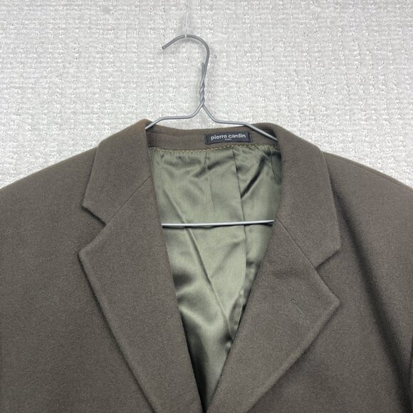 Pierre Cardin Tweed Sport Coat Brown / Olive Green Blazer Wool / Cashmere 40R - Picture 2 of 16